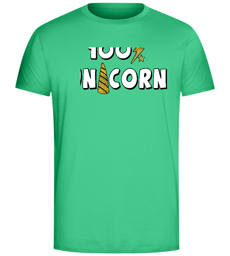 100 Percent Unicorn Design - Comfort Unisex T-Shirt_SPRING GREEN_front