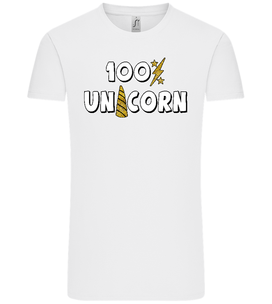 100 Percent Unicorn Design - Comfort Unisex T-Shirt_WHITE_front