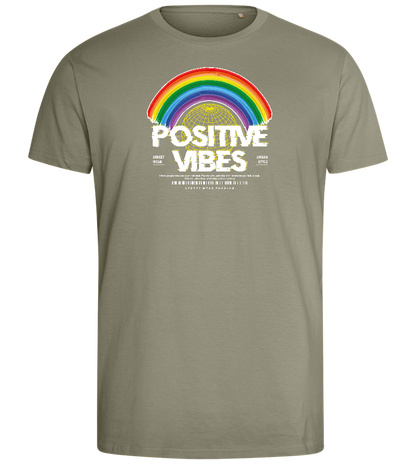 Positive Vibes Design - Comfort men's fitted t-shirt_KHAKI_front