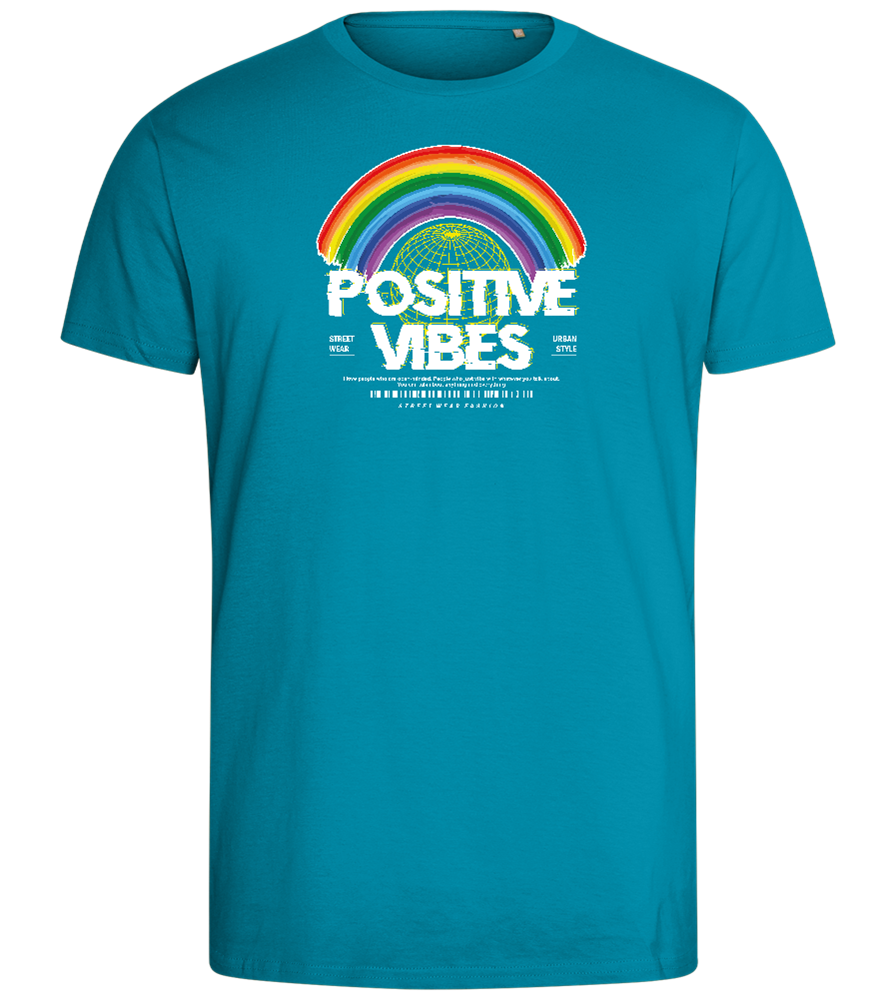 Positive Vibes Design - Comfort men's fitted t-shirt_TURQUOISE_front