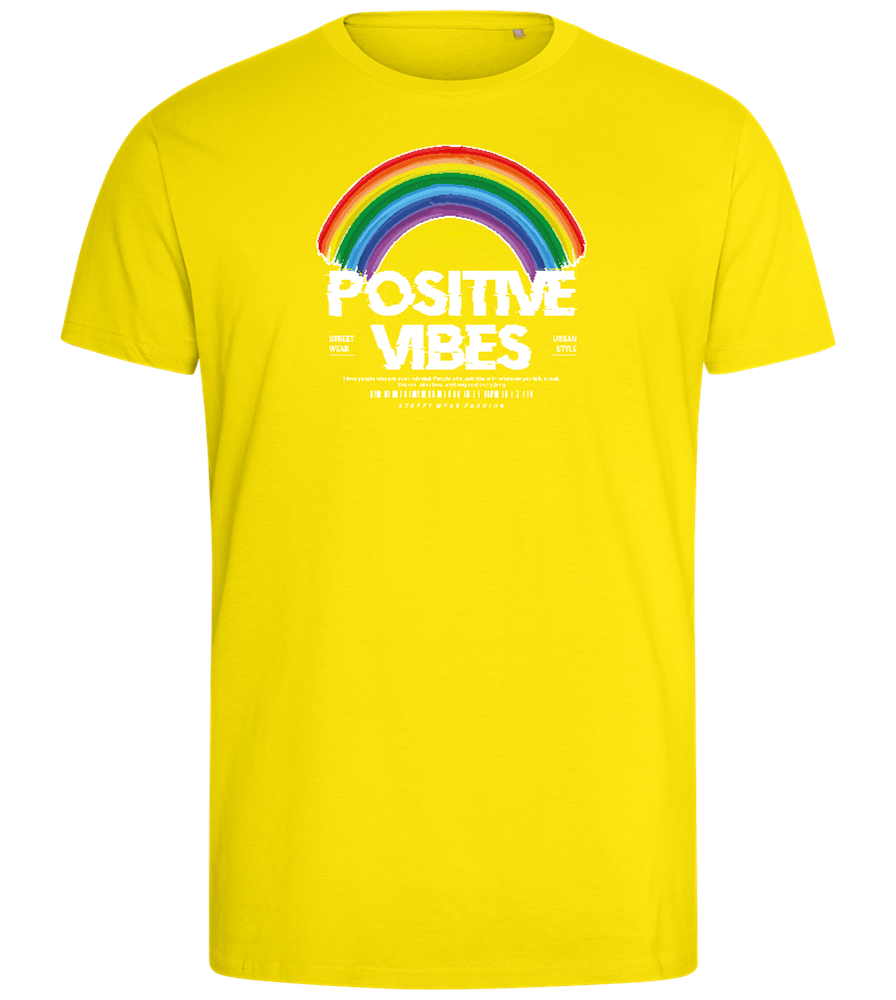 Positive Vibes Design - Comfort men's fitted t-shirt_YELLOW_front