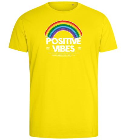 Positive Vibes Design - Comfort men's fitted t-shirt_YELLOW_front