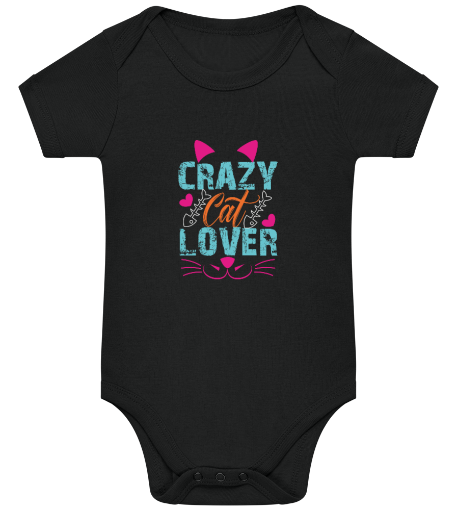 Crazy Cat Lady Design - Baby bodysuit BLACK front