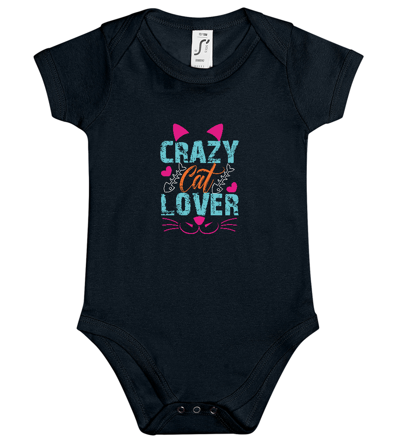 Crazy Cat Lady Design - Baby bodysuit_BLACK_front