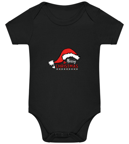 Christmas Hat Design - Baby bodysuit BLACK front