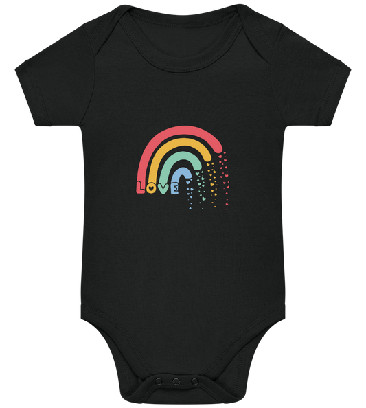 Rainbow Love Design - Baby bodysuit BLACK front