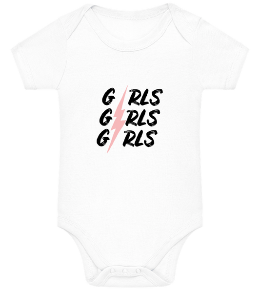 Girls Girls Girls Design - Baby bodysuit WHITE front
