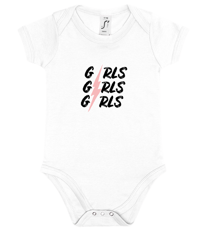 Girls Girls Girls Design - Baby bodysuit_WHITE_front