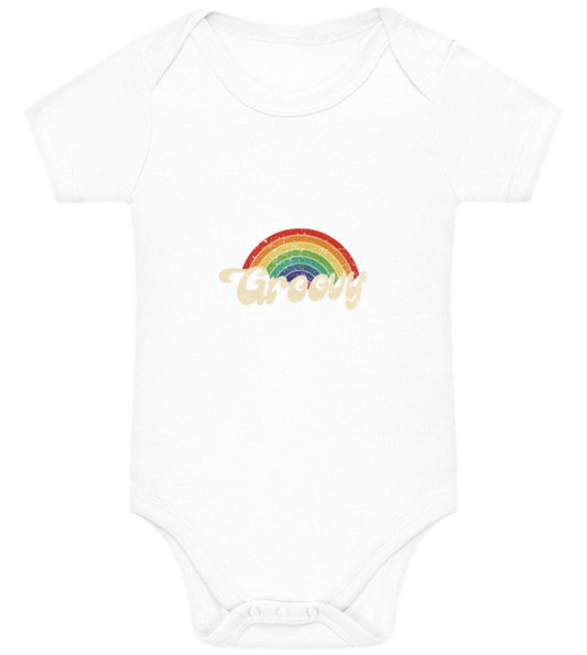 Groovy Design - Baby bodysuit WHITE front