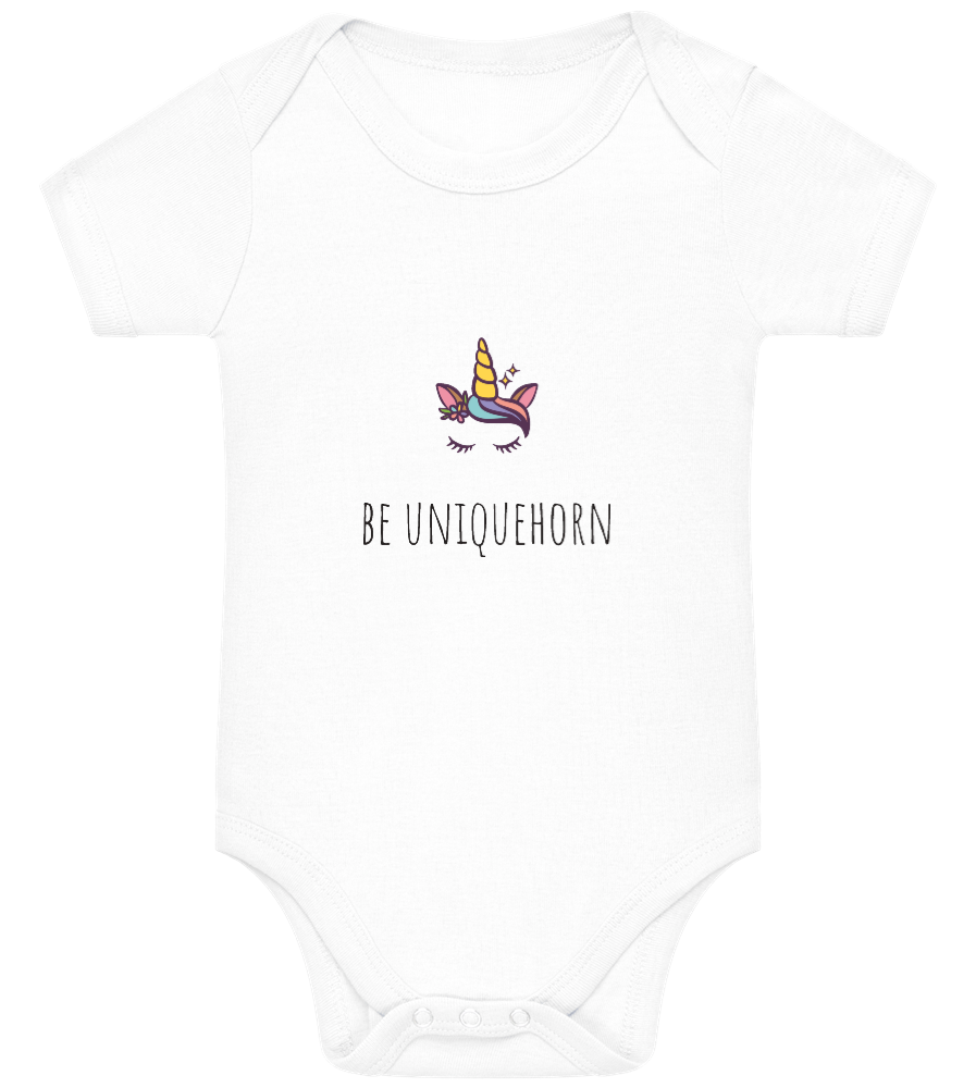 Be Uniquehorn Design - Baby bodysuit WHITE front