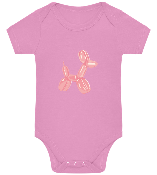 Balloon Dog Design - Baby bodysuit PINK ORCHID front