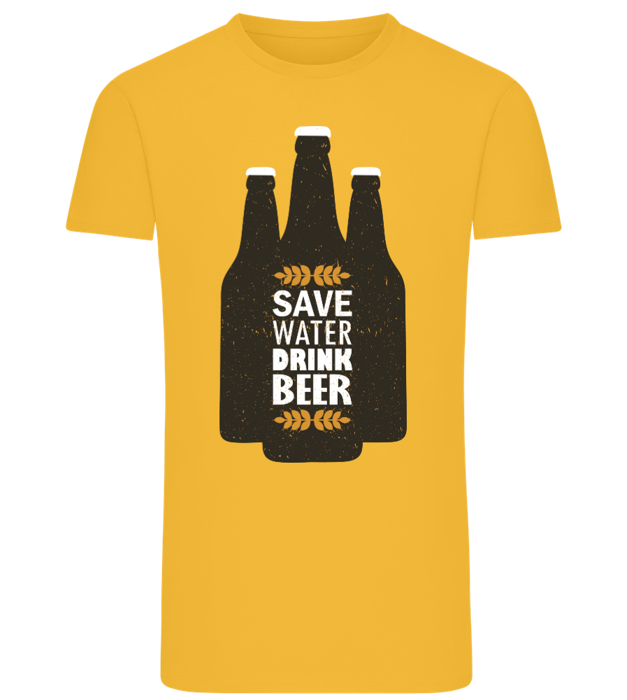 Save Water Drink Beer Design - Comfort men's fitted t-shirt YELLOW front