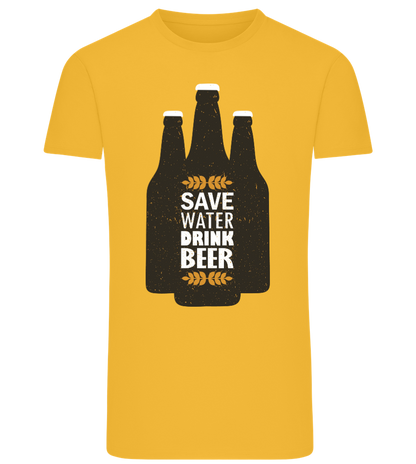 Save Water Drink Beer Design - Comfort men's fitted t-shirt_YELLOW_front