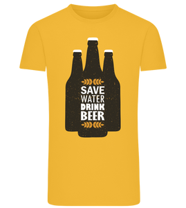 Save Water, Drink Beer Design - Getailleerd heren bio-t-shirt (Comfort)