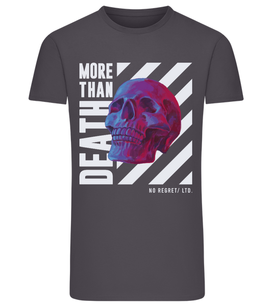 More Than Death Skull Design - Comfort men's fitted t-shirt MOUSE GREY front