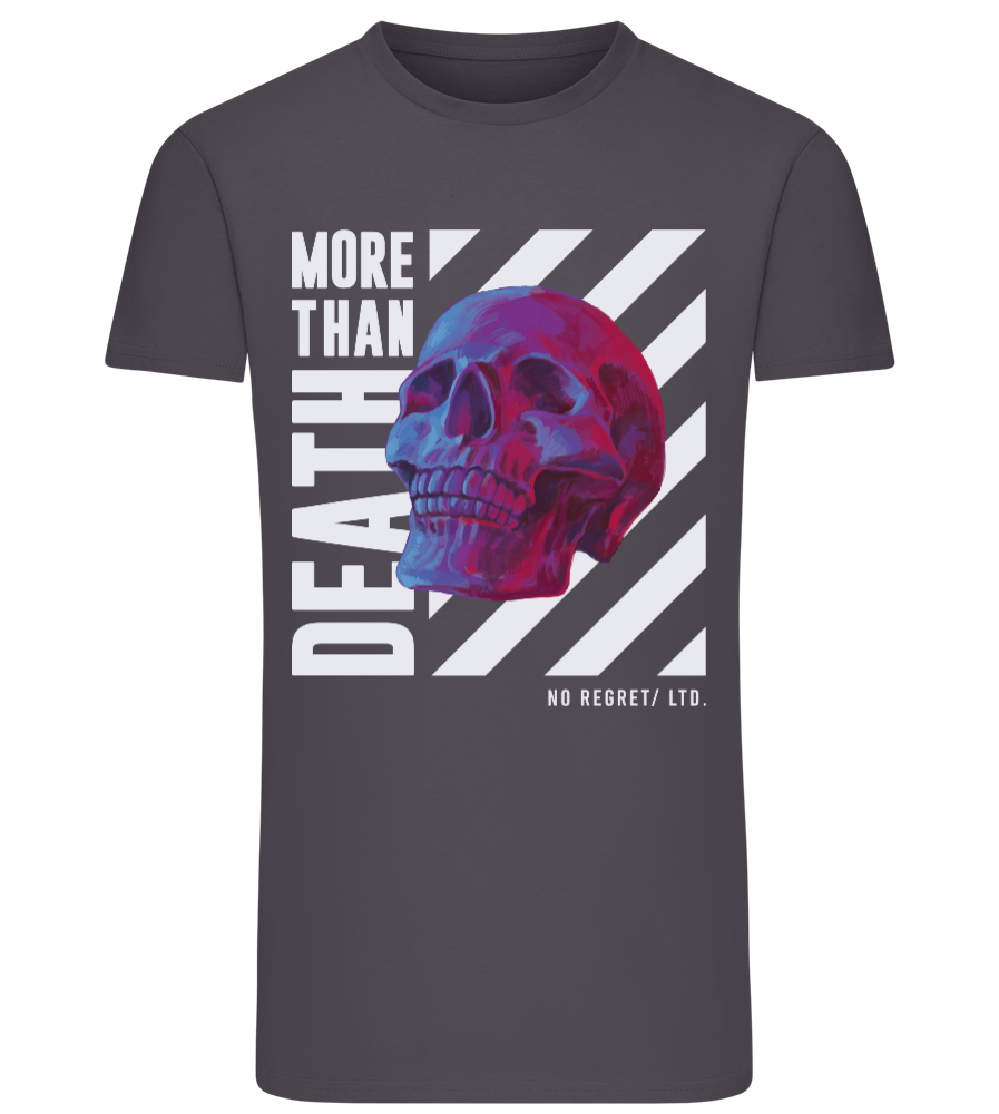 More Than Death Skull Design - Comfort men's fitted t-shirt MOUSE GREY front