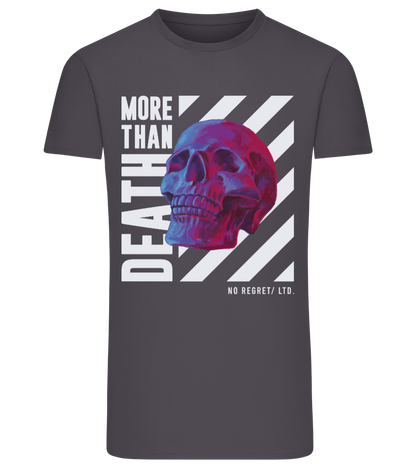 More Than Death Skull Design - Comfort men's fitted t-shirt_MOUSE GREY_front