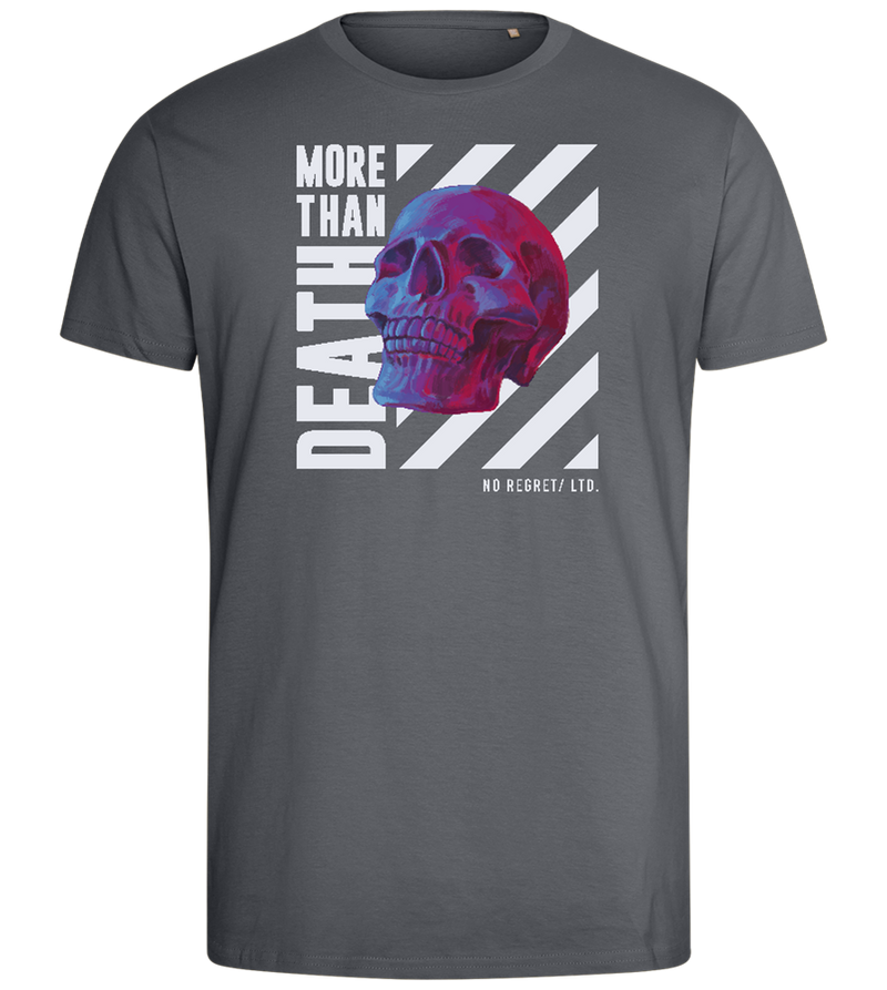 More Than Death Skull Design - Comfort men's fitted t-shirt_MOUSE GREY_front