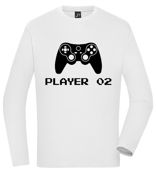 Player 02 Design - Comfort men's long sleeve t-shirt WHITE front