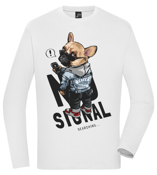 Nog Signal Dog Design - Comfort men's long sleeve t-shirt WHITE front
