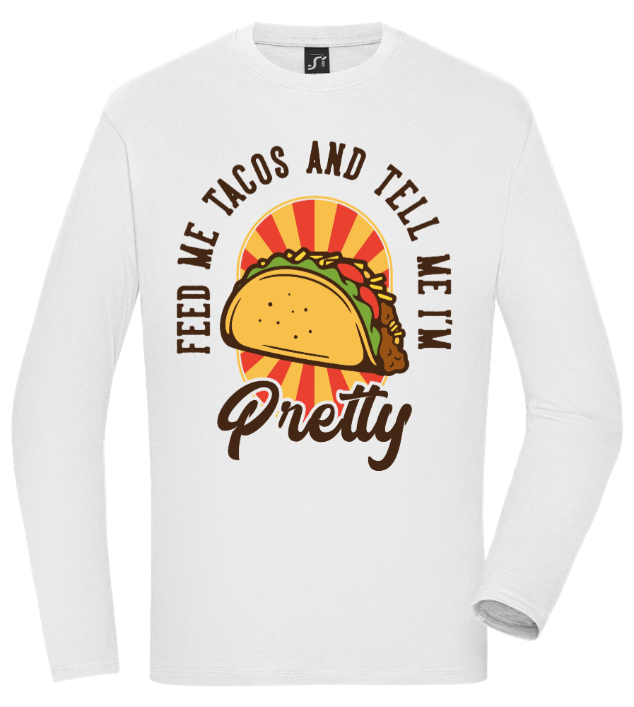 Feed Me Tacos Design - Comfort men's long sleeve t-shirt WHITE front