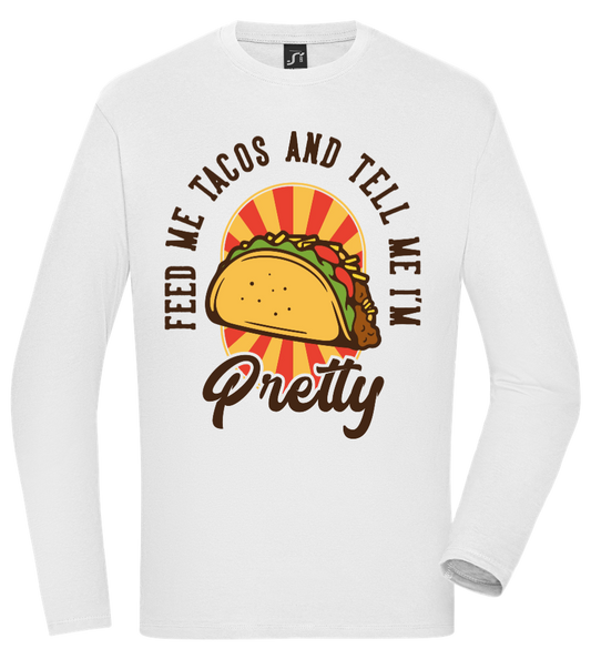 Feed Me Tacos Design - Comfort men's long sleeve t-shirt WHITE front