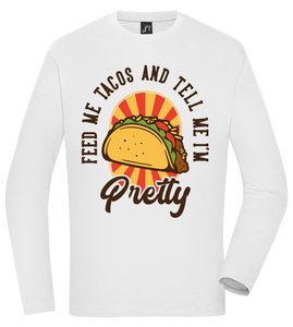 Feed Me Tacos Design - Heren t-shirt met lange mouwen (Comfort)