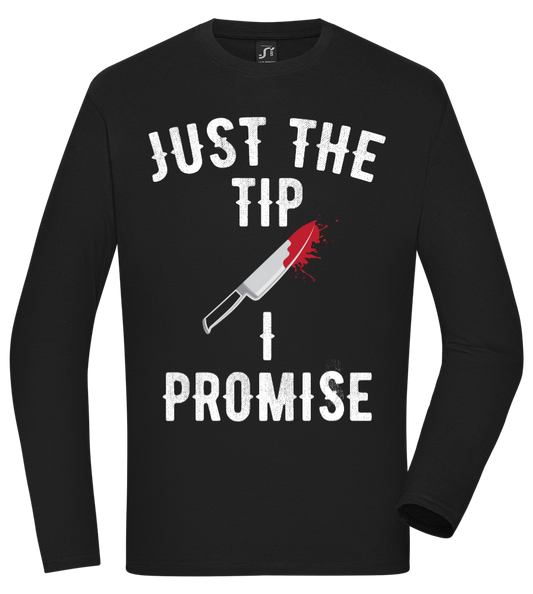 Just The Tip Design - Comfort men's long sleeve t-shirt DEEP BLACK front