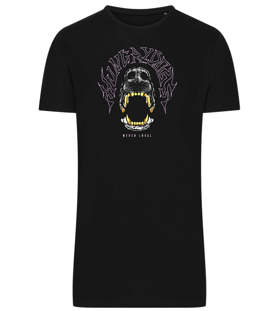 Hungrydogs Design - Comfort men's long t-shirt_DEEP BLACK_front