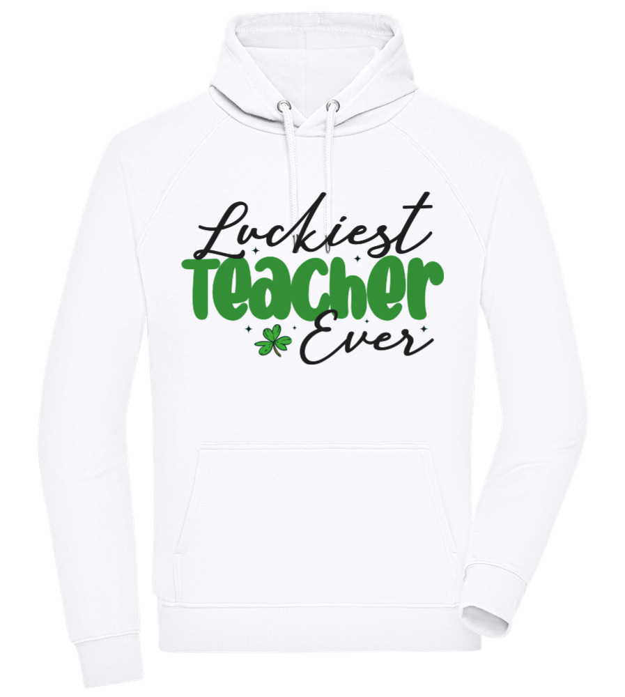 Lucky Teacher Design - Comfort unisex hoodie WHITE front