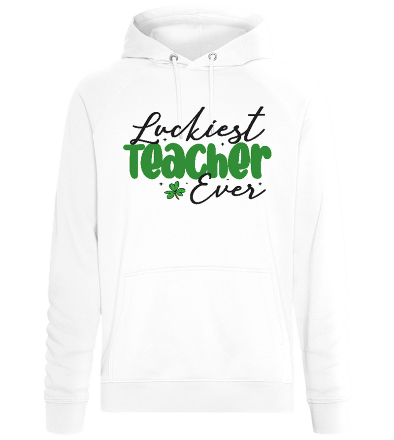 Lucky Teacher Design - Comfort unisex hoodie_WHITE_front