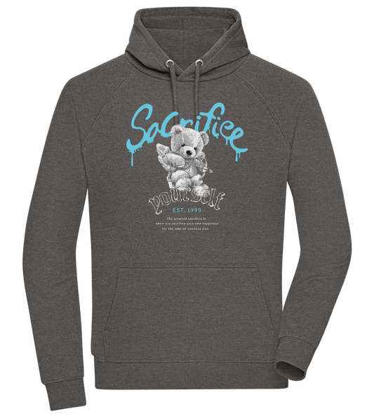 Sacrifice Bear Angel Design - Comfort unisex hoodie CHARCOAL CHIN front