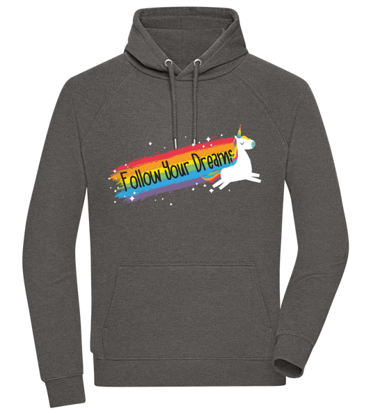 Follow Your Dreams Design - Comfort unisex hoodie CHARCOAL CHIN front