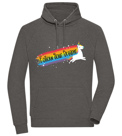 Follow Your Dreams Design - Comfort unisex hoodie CHARCOAL CHIN front