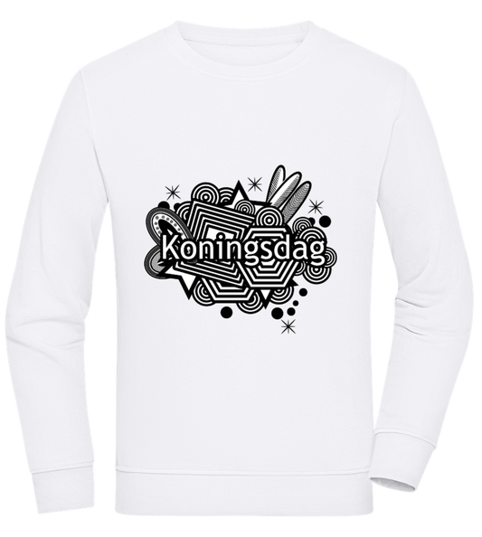 Koningsdag Abstract Design - Comfort unisex sweater WHITE front