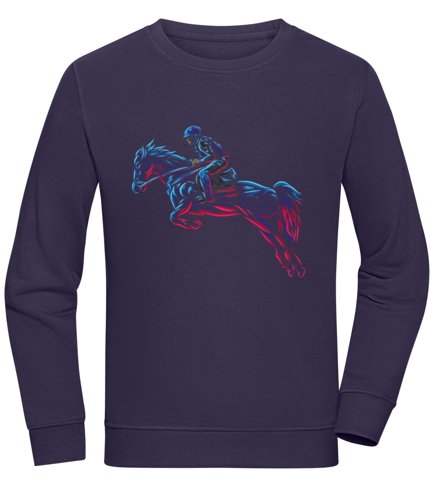 Horse Rider Neon Design - Comfort unisex sweater FRENCH NAVY front