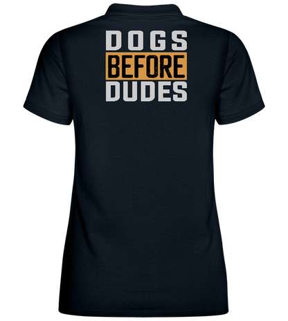 Dogs Before Dudes Design - Comfort women's polo shirt_BLACK_back