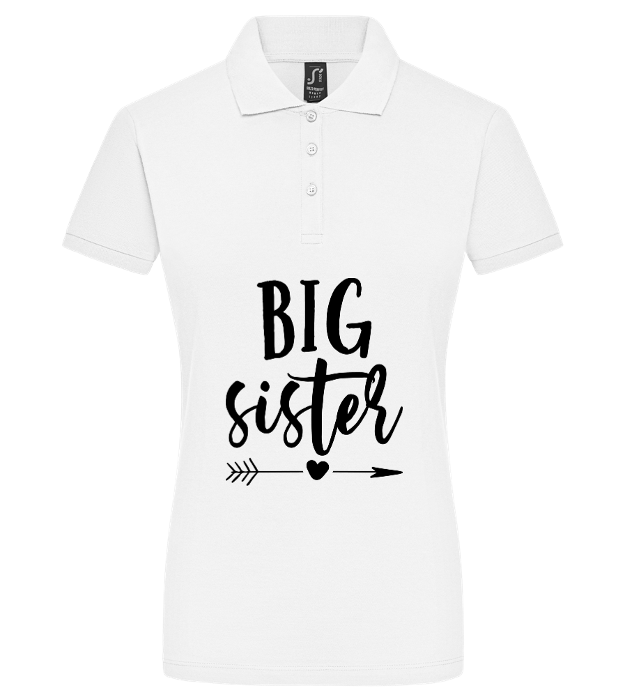 Big Sister Text Design - Premium women's polo shirt WHITE front