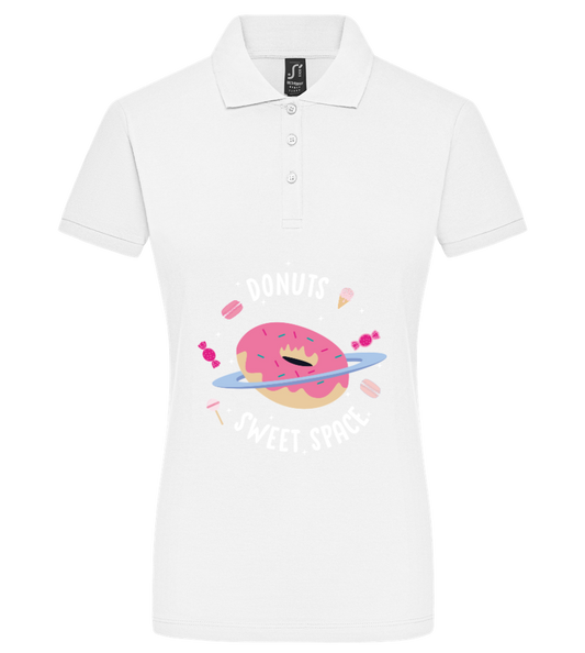 Donuts Space Design - Premium women's polo shirt WHITE front