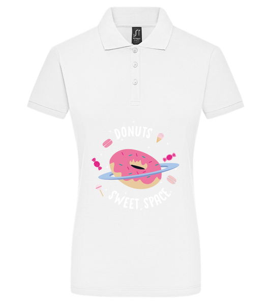 Donuts Space Design - Premium women's polo shirt_WHITE_front