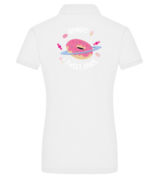 Donuts Space Design - Premium women's polo shirt WHITE back