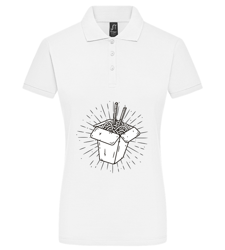 Noodles Design - Premium women's polo shirt_WHITE_front