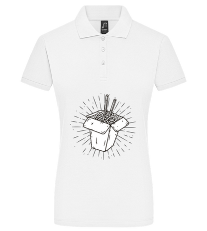 Noodles Design - Premium women's polo shirt_WHITE_front