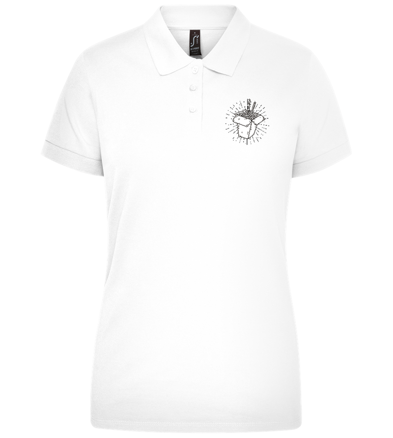 Noodles Design - Premium women's polo shirt_WHITE_front