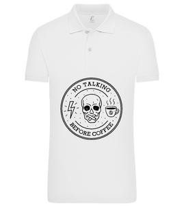 No Talking Before Coffee Design - Premium men's polo shirt