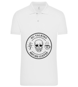 Design No Talking Before Coffee - Polo Premium homme