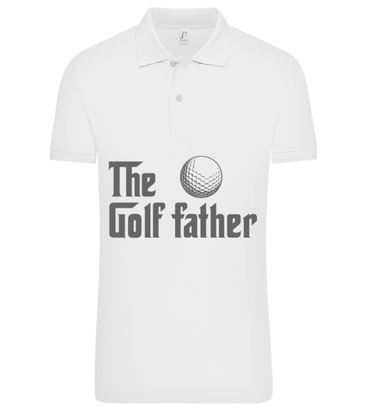 The Golf Father Design - Premium men's polo shirt WHITE front