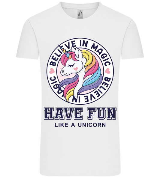 Believe In Magic Unicorn Design - Premium men's t-shirt WHITE front