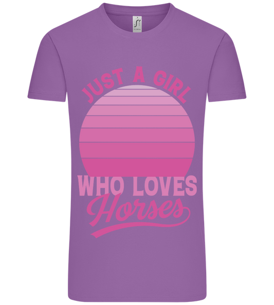 Just A Girl Who Loves Horses Design - Premium men's t-shirt LIGHT PURPLE front