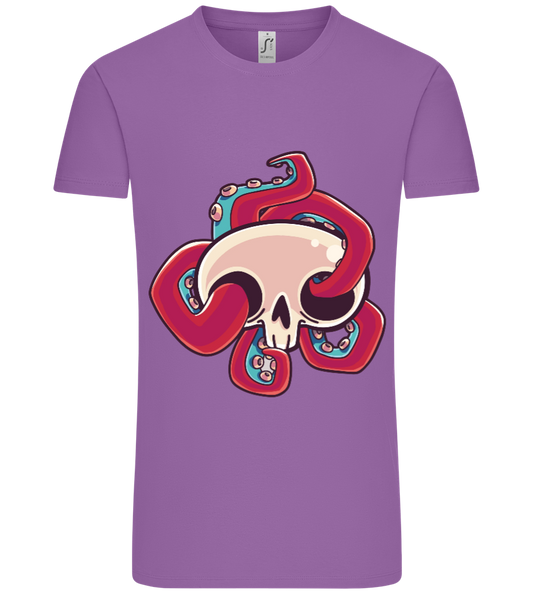 Squid Skull Design - Premium men's t-shirt LIGHT PURPLE front